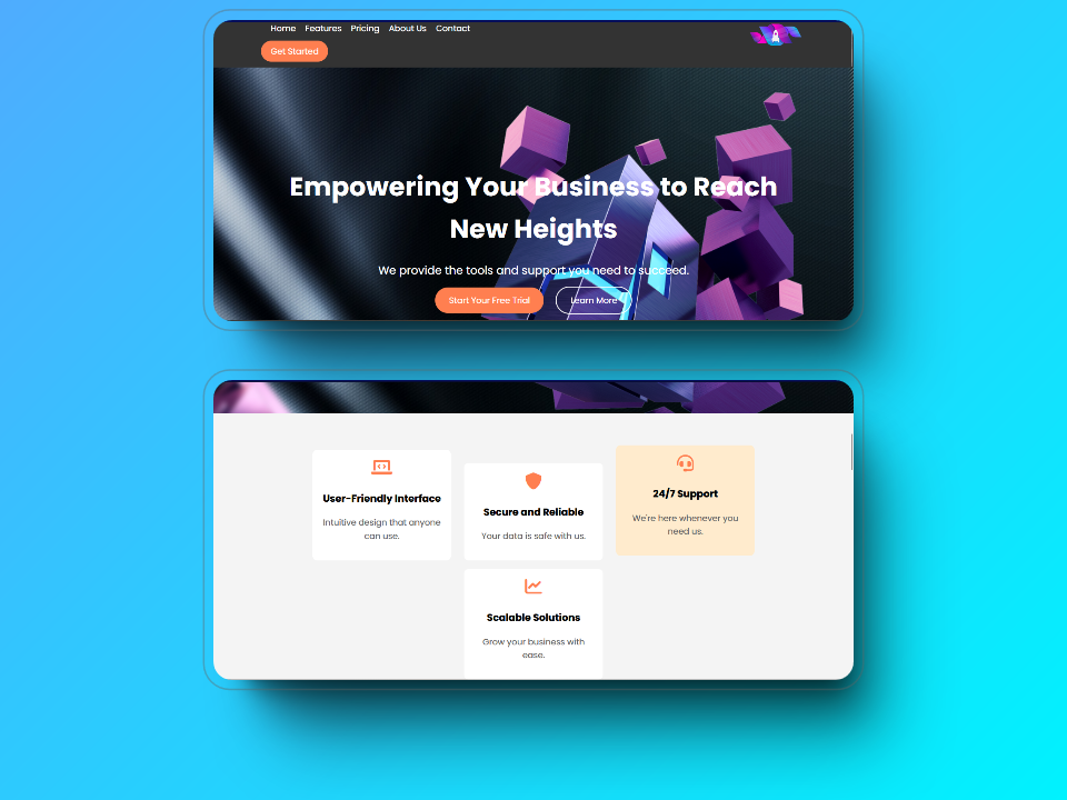 Captura de pantalla del proyecto Customizable Startup Landing Page
